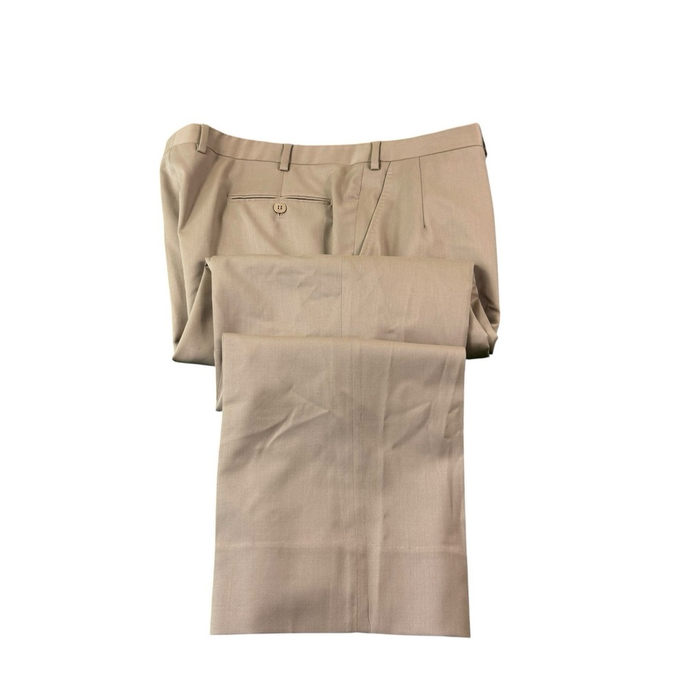 Brioni Cannes Brown Pleat Super 130s Wool Men's Trouser Size 40x30